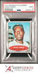 Hank Aaron [Hand Cut] Baseball Cards 1971 Bazooka No Number Prices