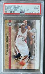LeBron James [Gold 100] Basketball Cards 2003 Upper Deck Phenomenal Beginning Prices