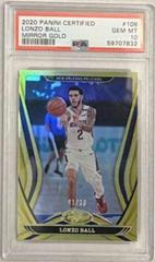 Lonzo Ball [Mirror Gold] #106 Basketball Cards 2020 Panini Certified Prices