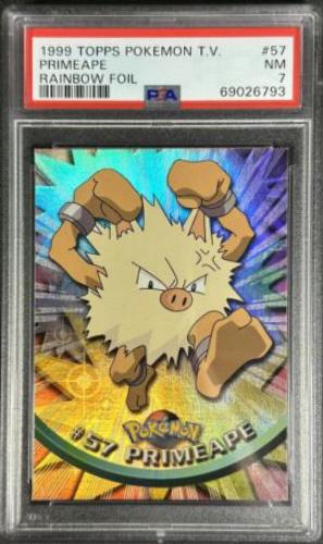 Primeape [Rainbow Foil] #57 Pokemon 1999 Topps TV