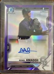Adael Amador [Purple Refractor] Baseball Cards 2021 Bowman Chrome Prospect Autographs Prices