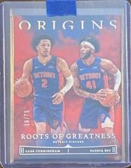 Saddiq Bey, Cade Cunningham [Red] #10 Basketball Cards 2022 Panini Origins Roots Of Greatness Prices