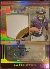 Zay Flowers [Gold] #RPA-9 Football Cards 2023 Panini Plates and Patches Rookie Patch Autographs Prices