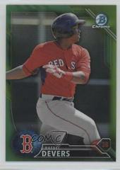Rafael Devers [Chrome Green Refractor] #BCP109 Baseball Cards 2016 Bowman Prospects Prices
