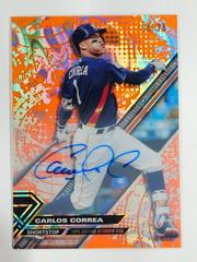 Carlos Correa [Autograph Orange Magma Diffractor] Baseball Cards 2017 Topps High Tek Prices