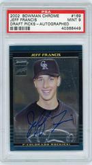 Jeff Francis [Auto. Refractor] Baseball Cards 2002 Bowman Chrome Draft Picks Prices