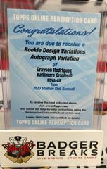 Grayson Rodriguez Baseball Cards 2023 Stadium Club Rookie Design Variation Autographs Prices
