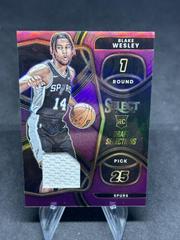 Blake Wesley [Purple] #DSM-BW Basketball Cards 2022 Panini Select Draft Selections Memorabilia Prices