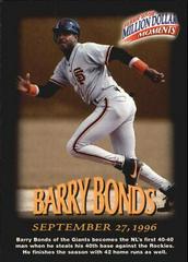 Barry Bonds #4 Baseball Cards 1997 Fleer Million Dollar Moments Prices