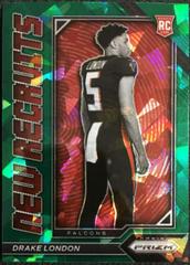 Drake London [Green Ice] #NR-4 Football Cards 2022 Panini Prizm New Recruits Prices