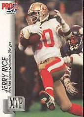 Jerry Rice Football Cards 1992 Pro Set Gold MVP's Prices