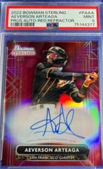 Aeverson Arteaga [Red] #PA-AA Baseball Cards 2022 Bowman Sterling Prospect Autographs Prices