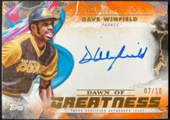 Dave Winfield [Orange] #IDG-DW Baseball Cards 2023 Topps Inception Dawn of Greatness Autographs Prices