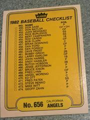 Checklist 450-501 #656 Baseball Cards 1982 Fleer Prices