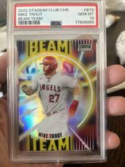 Mike Trout [Red] #BT-6 Baseball Cards 2022 Stadium Club Chrome Beam Team Prices