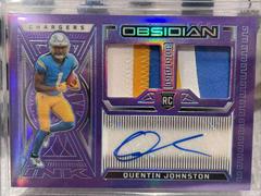 Quentin Johnston [Purple Flood Electric Etch FOTL] #16 Football Cards 2023 Panini Obsidian Rookie Jersey Ink Prices