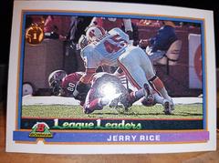 Jerry Rice [League Leaders] #274 Football Cards 1991 Bowman Prices