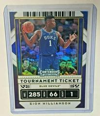 Zion Williamson [Tournament] #13 Basketball Cards 2020 Panini Contenders Draft Picks Prices