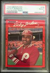 Ricky Jordan #76 Baseball Cards 1990 Donruss Aqueous Test Prices