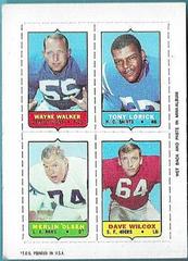 Wayne Walker, Tony Lorick, Merlin Olsen, Dave Wilcox Football Cards 1969 Topps Four in One Prices
