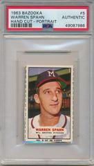 Warren Spahn [Hand Cut Portrait] #5 Baseball Cards 1963 Bazooka Prices