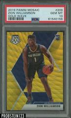Zion Williamson [Gold Wave] #209 Basketball Cards 2019 Panini Mosaic Prices