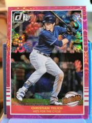 Christian Yelich [Pink Firework] #H7 Baseball Cards 2019 Panini Donruss Highlights Prices