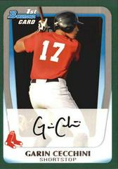 Garin Cecchini [Green] Baseball Cards 2011 Bowman Prospects Prices
