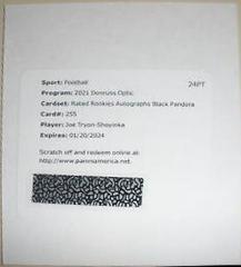 Joe Burrow [Autograph Black Pandora] #151 Football Cards 2020 Panini Donruss Optic Prices