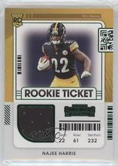 Najee Harris Football Cards 2021 Panini Contenders Rookie Ticket Swatches Prices