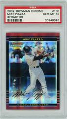 Mike Piazza [Xfractor] #100 Baseball Cards 2002 Bowman Chrome Prices
