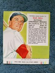 Gus Bell #19 Baseball Cards 1954 Red Man Tobacco Prices