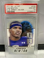 Cam Newton [Blue Jersey Silver] #100 Football Cards 2011 Sage Hit Prices
