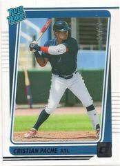 Cristian Pache [Blue] #21 Baseball Cards 2021 Panini Chronicles Clearly Donruss Prices