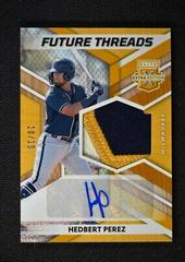 Hedbert Perez [Gold] #FTS-HP Baseball Cards 2022 Panini Elite Extra Edition Future Threads Signatures Prices