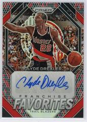 Clyde Drexler [Snakeskin Prizm] #5 Basketball Cards 2023 Panini Prizm Franchise Favorites Signature Prices