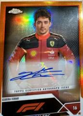 Charles Leclerc [Orange Refractor] #CAC-CL Racing Cards 2023 Topps Chrome Formula 1 Autograph Prices