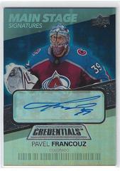 Pavel Francouz #BTS-PF Hockey Cards 2021 Upper Deck Credentials Main Stage Signatures Prices