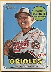 Manny Machado [Red Ink] #MM Baseball Cards 2018 Topps Heritage Real One Autographs Prices