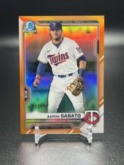 Aaron Sabato [Orange Refractor] #BDC-163 Baseball Cards 2021 Bowman Draft Chrome Prices