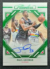 Paul George [Emerald] #1 Basketball Cards 2022 Panini Flawless Finishes Auto Prices