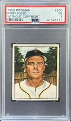 Kirby Higbe [Without Copyright] Baseball Cards 1950 Bowman Prices
