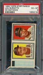 Lou Burdette [Ed Mathews] Baseball Cards 1962 Topps Stamp Panels Prices