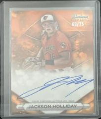 Jackson Holliday [Orange] #PA-JH Baseball Cards 2023 Bowman Sterling Prospect Autograph Prices