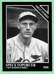 Specs Toporcer #176 Baseball Cards 1991 Conlon Collection Prices