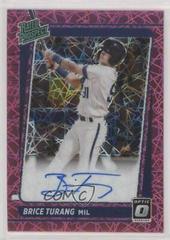 Brice Turang [Pink Velocity] Baseball Cards 2021 Panini Donruss Optic Rated Prospect Signatures Prices