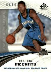 Rashad McCants Basketball Cards 2005 SP Game Used Prices