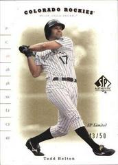 Todd Helton [SP Limited] Baseball Cards 2001 SP Authentic Prices