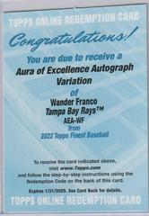 Wander Franco Baseball Cards 2022 Topps Finest Aura of Excellence Autographs Prices
