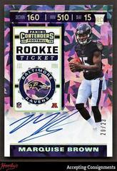 Marquise Brown [Team Helmet Autograph Cracked Ice] #107 Football Cards 2019 Panini Contenders Prices